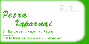 petra kapornai business card